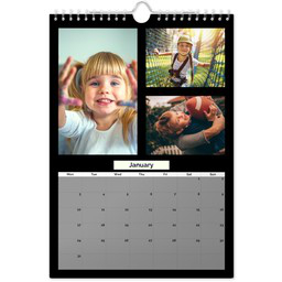 A4 Month Per Page Calendar With Cover with Custom Colour Grid View design