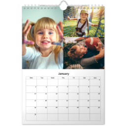 A4 Month Per Page Calendar With Cover with Full Photo Grid View design